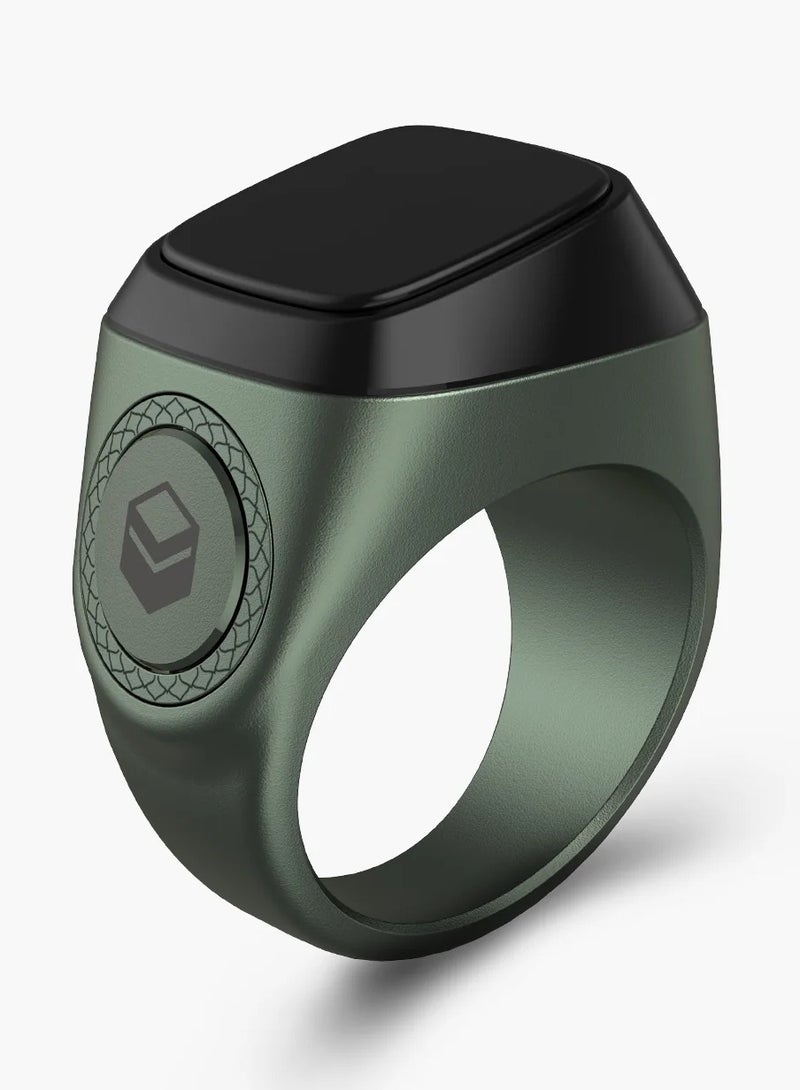 Digital Counter Tasbeeh, IQIBLA SMART Zikr Ring Metal 18mm Green,