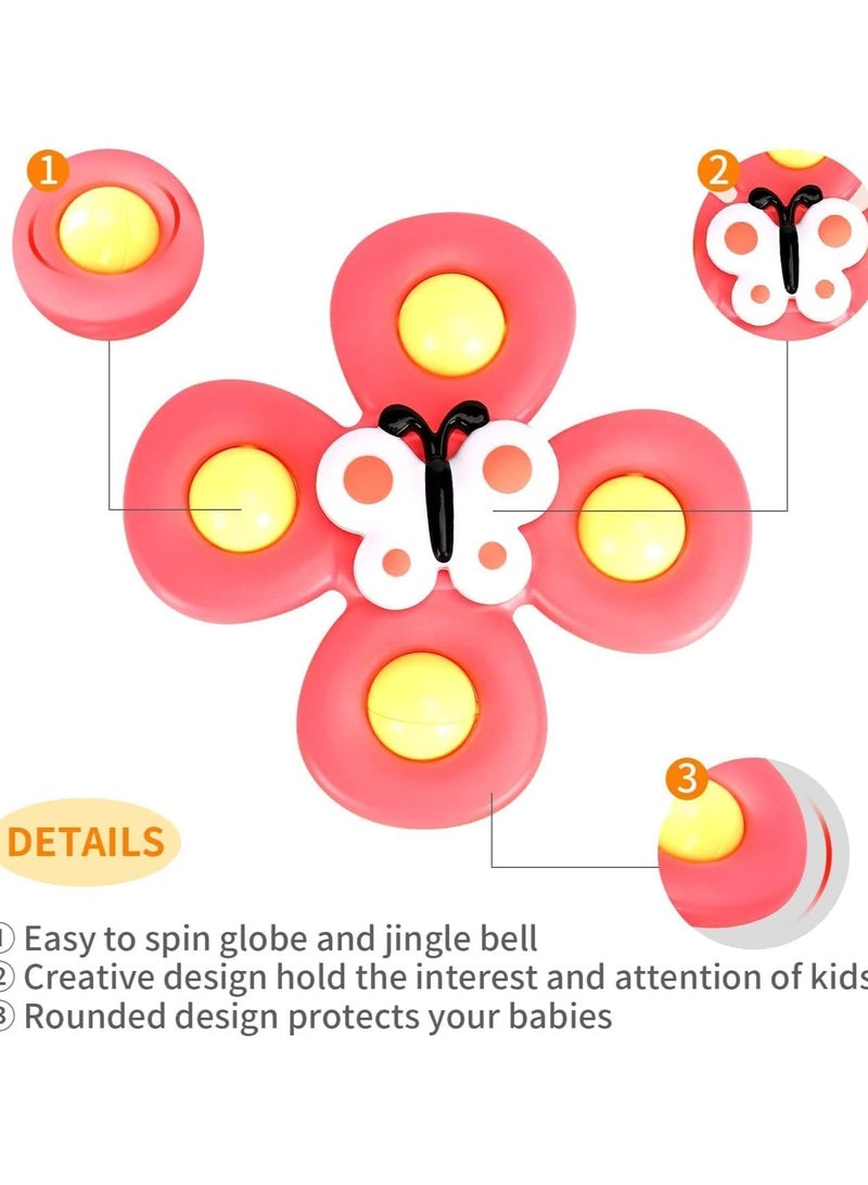 Suction Cup Spinner Toys,Dimple Suction Toy with Silicone Bubbles Release Stress and Anxiety Kids for Bath and Window,Suction Cup Fidget Spinner Baby Toys for 1 Years Old (Suction Cup Spinner)