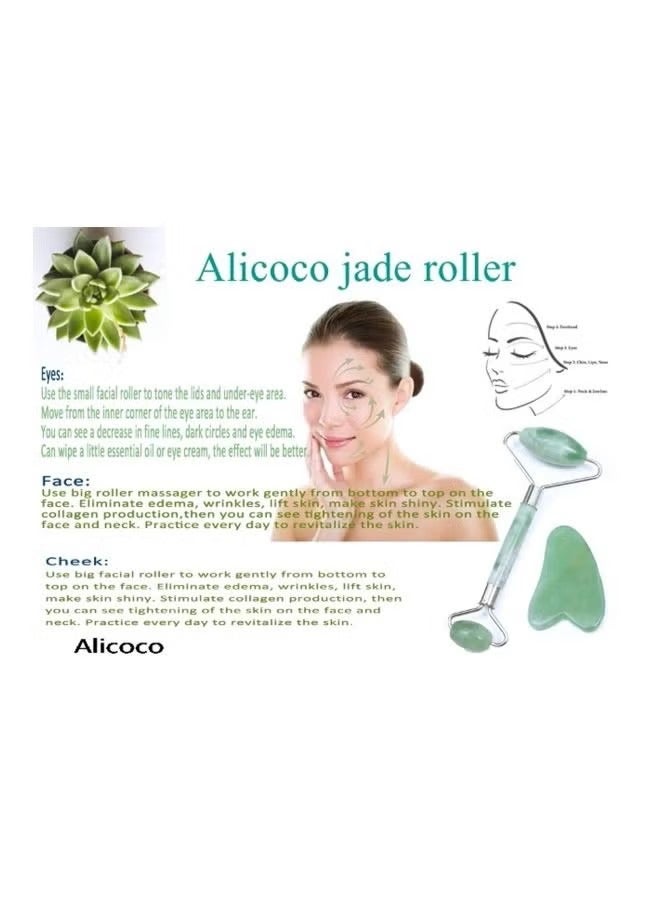 Anti Aging Facial Massage Gift Set Green/Silver