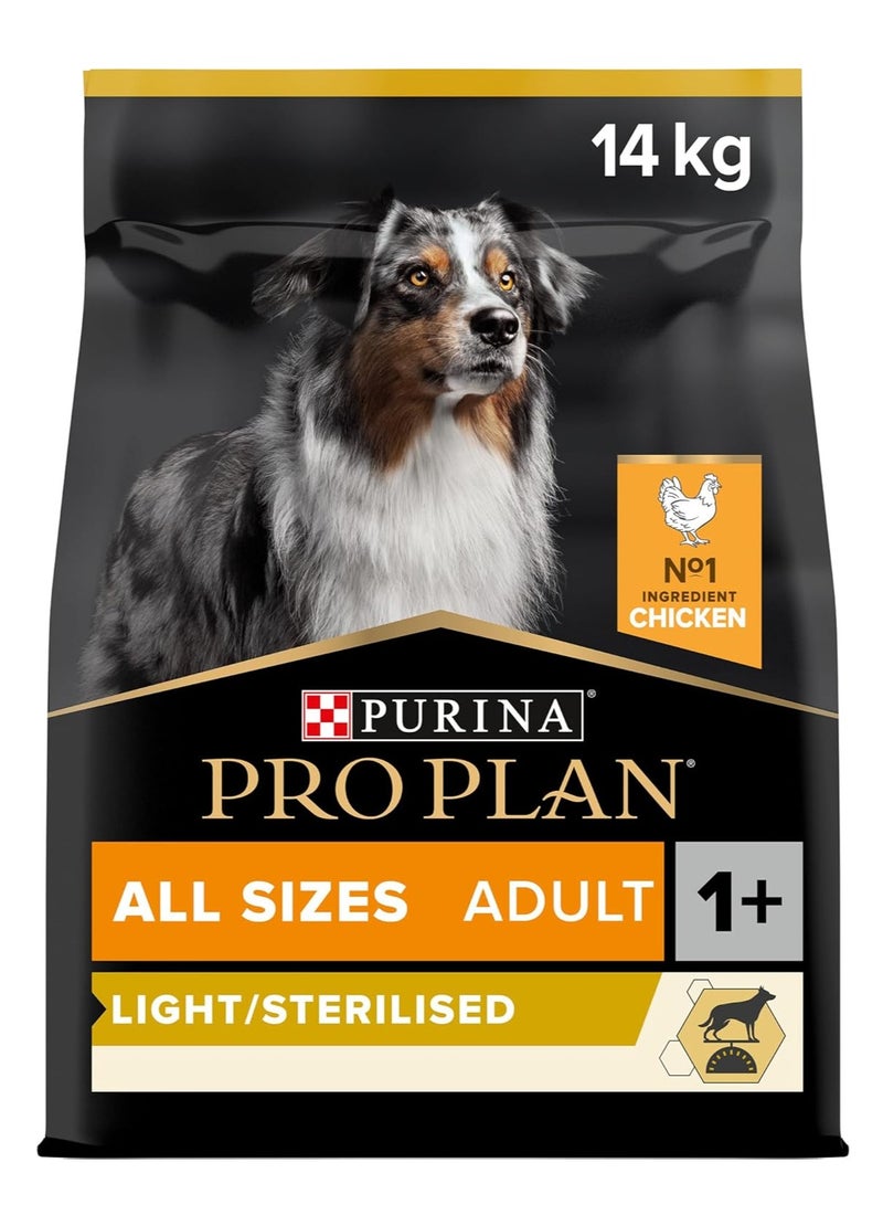 Purina Pro Plan Light Sterilised Adult Dry Dog food with Chicken 14kg