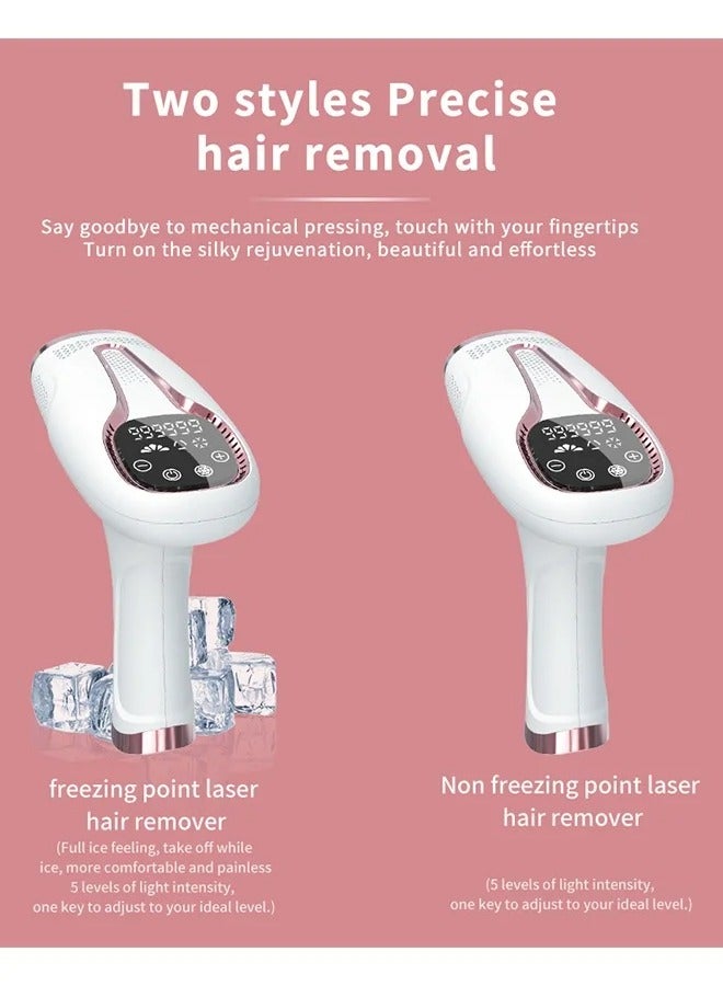 IPL Hair Removal for Women and Men Permanent Hair Removal,Ice Compression Painless Laser Hair Removal Device,0.5s/flash,5 Energy Levels,for all skin colors