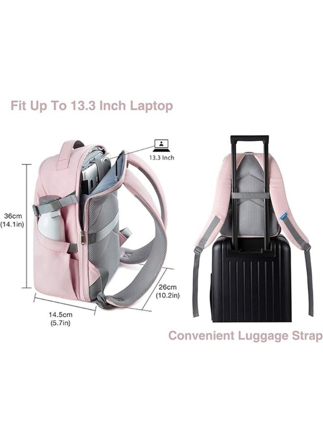 BAGSMART Light Pink Anti-Theft Waterproof Camera Case Laptop Bag