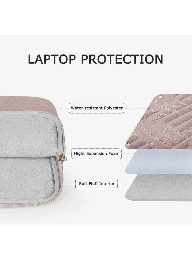 BAGSMART Laptop Sleeve Bag 13.3 Inch Laptop Case 13 Inch Computer Water Repellent Cover with Pocket,Pink