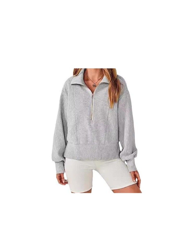 Autumn zipper long-sleeved hoodie