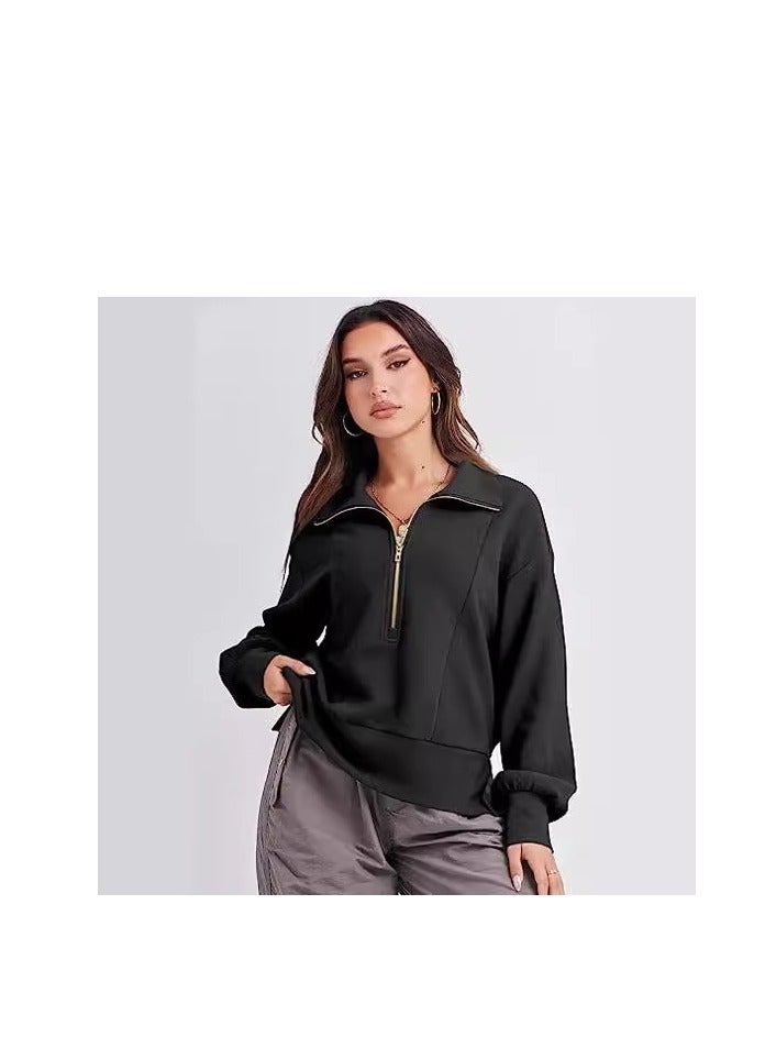 Autumn zipper long-sleeved hoodie