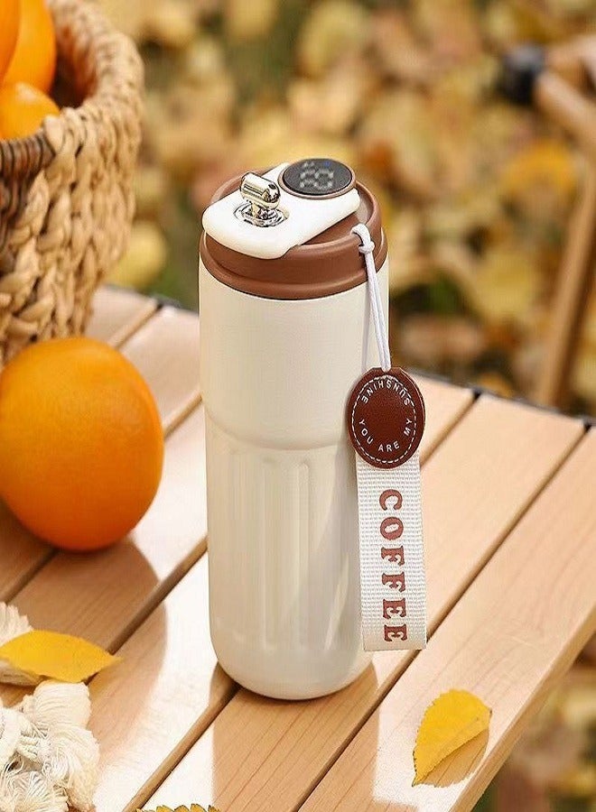 450ml Insulated Travel Coffee Mug with Temperature Display | 316 Stainless Steel Vacuum Tumbler | Leakproof Thermal Mug