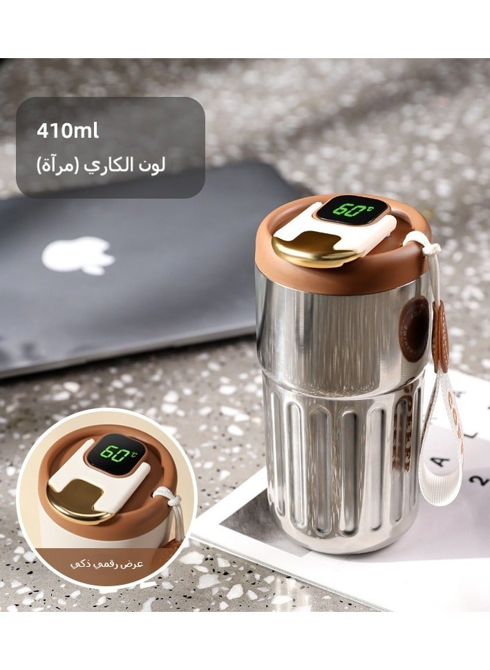 410ml Insulated Travel Coffee Mug with Temperature Display | 316 Stainless Steel Vacuum Tumbler | Leakproof Thermal Mug