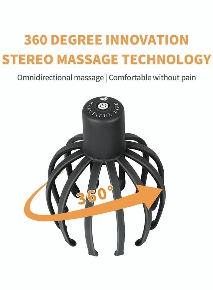 Electric Scalp Massager with 3 Modes, 360 Degree Head Massager, Cordless Portable Head Massager for Stress Relief