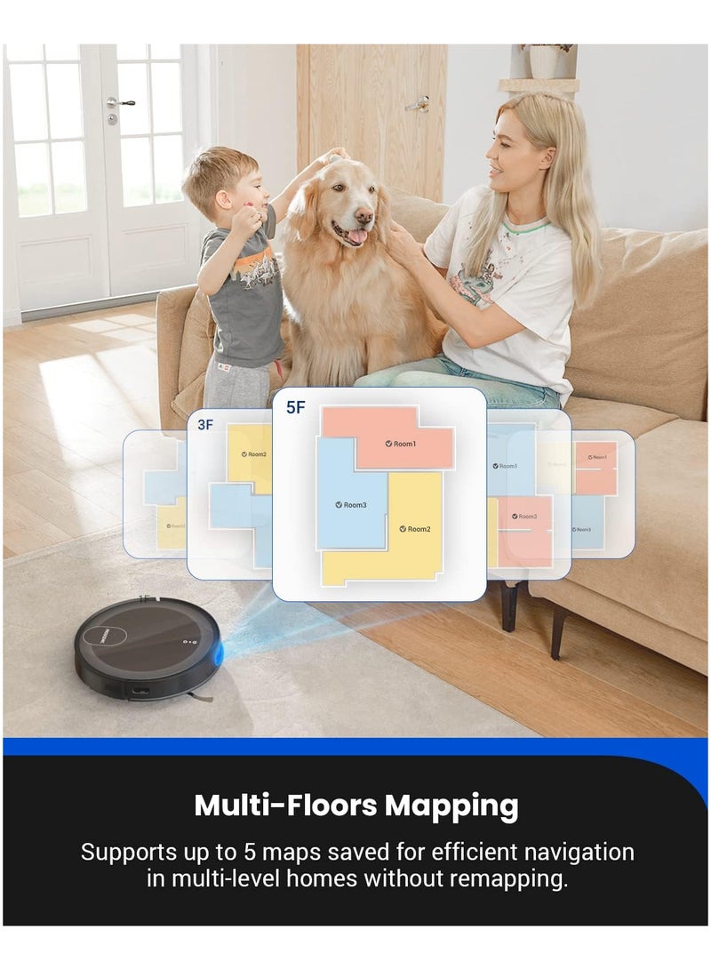 X1 Robot Vacuum Cleaner with Mop, 3000pa, integrated LiDAR Navigation Robot with the 2.5L Self-Emptying Technology, APP & Alexa Control for Cleaning Pet Hair/Dust/Hard Floor/Low Pile Carpet