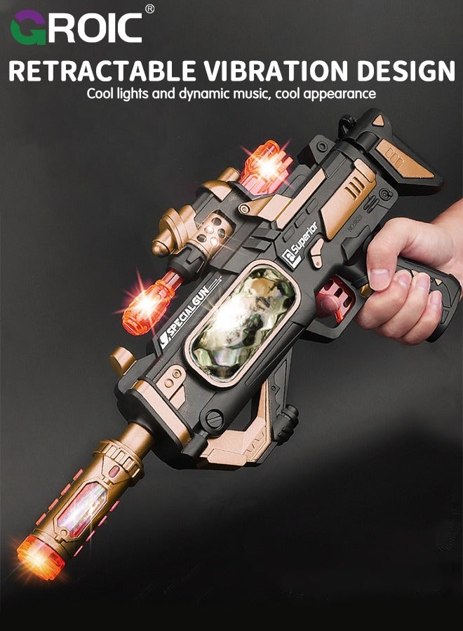 Toy Gun with Sounds and Spinning Lights, Electric Gun Toy Most Popular Gifts for Children Children Special Toy Gun with Dazzling Light, Amazing Blaster Sound & Unique Action Light-UP