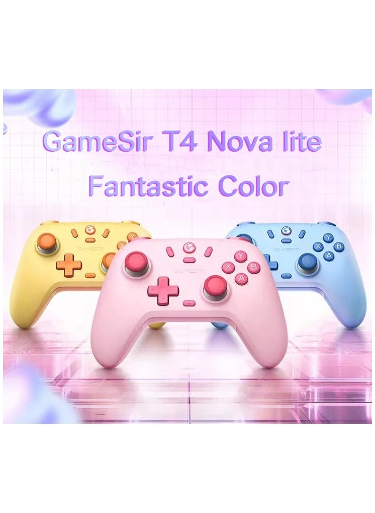 Classic Wireless Gamepad GameSir Nova Lite Bluetooth Multiplatform Game Controller for PC, Steam, Switch, iOS, Android Play Black Myth Wukong Peach Pink