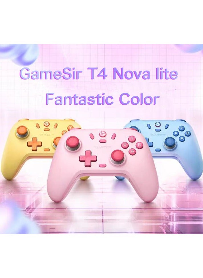 Classic Wireless Gamepad GameSir Nova Lite Fantastic Color 2.4G Receiver Multiplatform Game Controller for PC, Steam, Switch, iOS, Android Play Black Myth Wukong Peach Pink