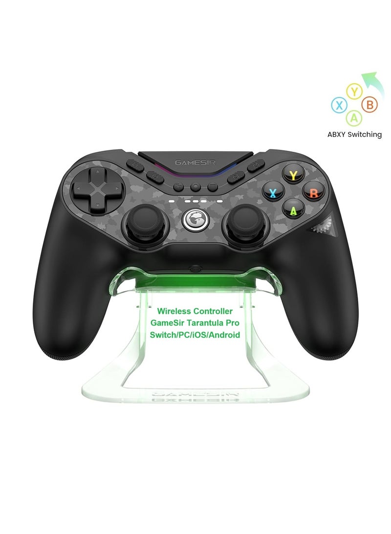 Classic Gamepad GameSir Tarantula Pro Wireless Controller for Switch/PC/iOS/Android with Charging Dock, Bluetooth 2.4G Wired Controller with Anti-Drift TMR Sticks, 9 Mappable Buttons, RGB Lighting,1200mAh, ABXY Layout Switching