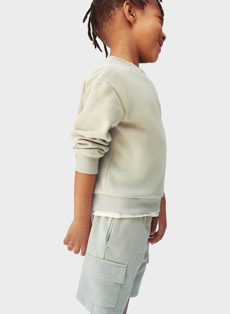 Kids Pocket Detail Cargo Swheatshorts