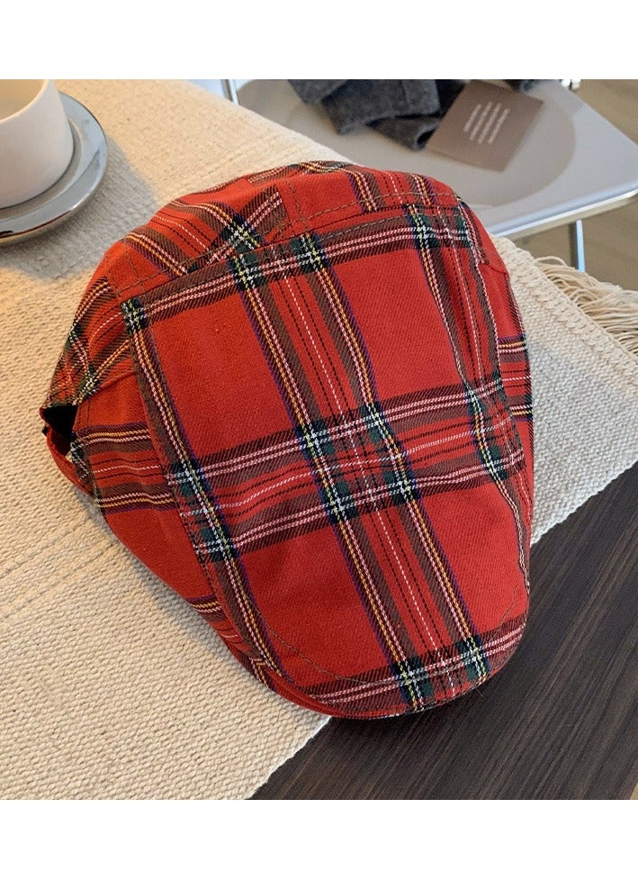 Women's Exquisite Face Enhancing Small Plaid Hat