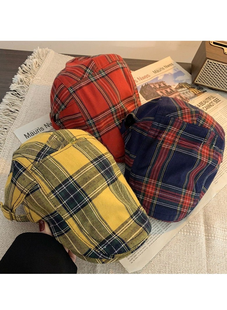 Women's Exquisite Face Enhancing Small Plaid Hat