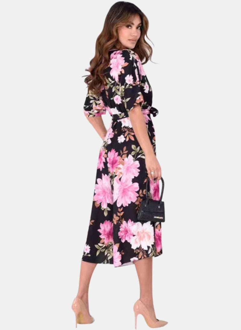 Black Floral Print Jumpsuits Jumpsuits & Playsuits