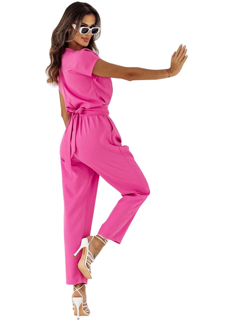 Pink Solid Jumpsuit