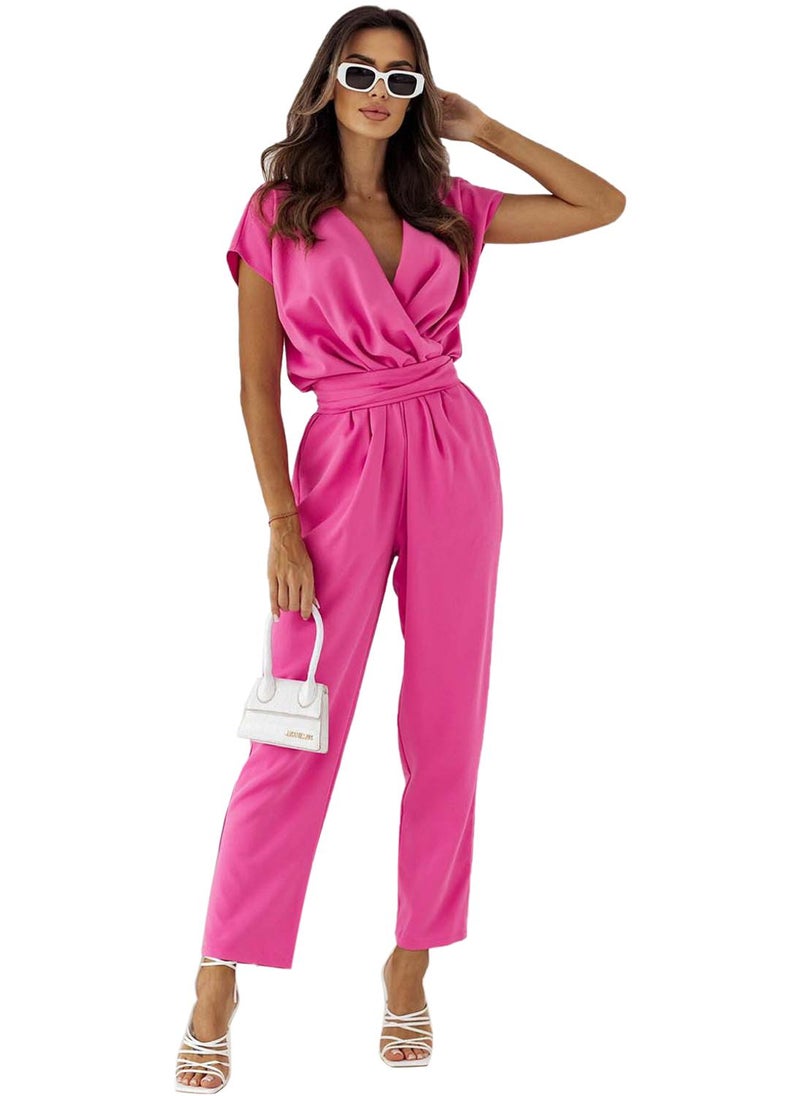 Pink Solid Jumpsuit