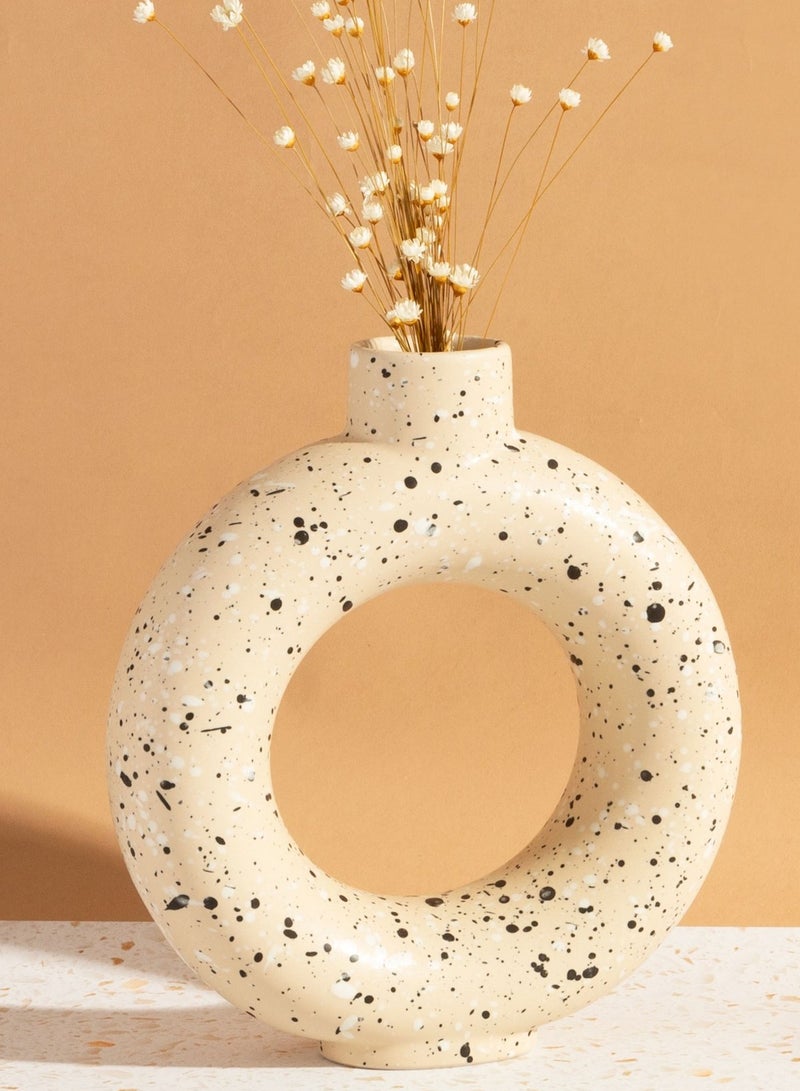Sass and Belle Sand Terrazzo Speckled Circle Vase Large - Modern Home Decor