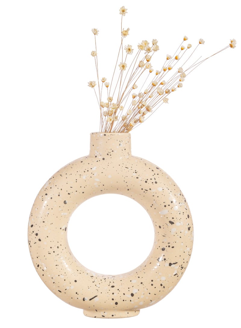 Sass and Belle Sand Terrazzo Speckled Circle Vase Large - Modern Home Decor