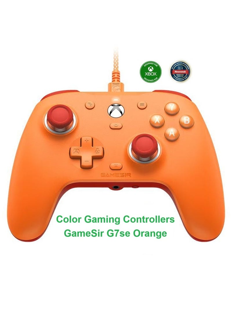 Professional Gamepad GameSir G7se Wired Color Gaming Controllers for Xbox Series X/S, Xbox One, Windows 10/11 Plug Steam and Play Gamepad with Hall Effect Joysticks/Hall Trigger Orange