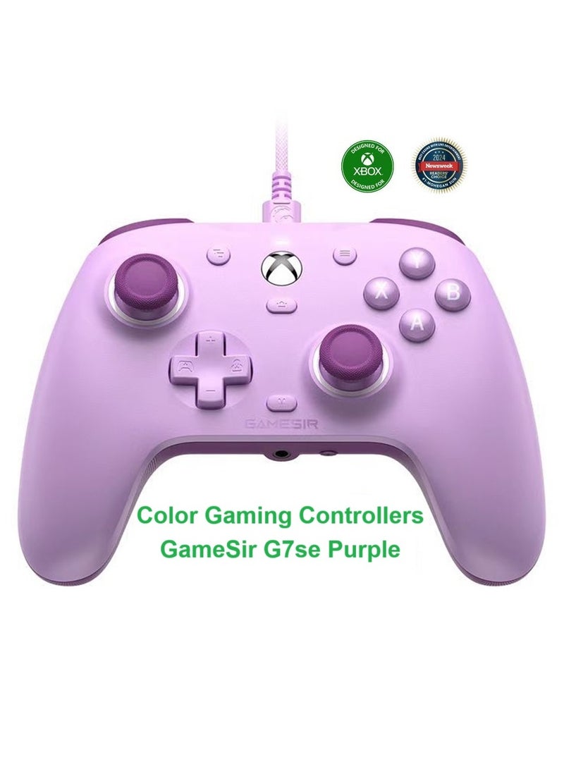 Professional Gamepad GameSir G7se Wired Color Gaming Controllers for Xbox Series X/S, Xbox One, Windows 10/11 Plug Steam and Play Gamepad with Hall Effect Joysticks/Hall Trigger Purple