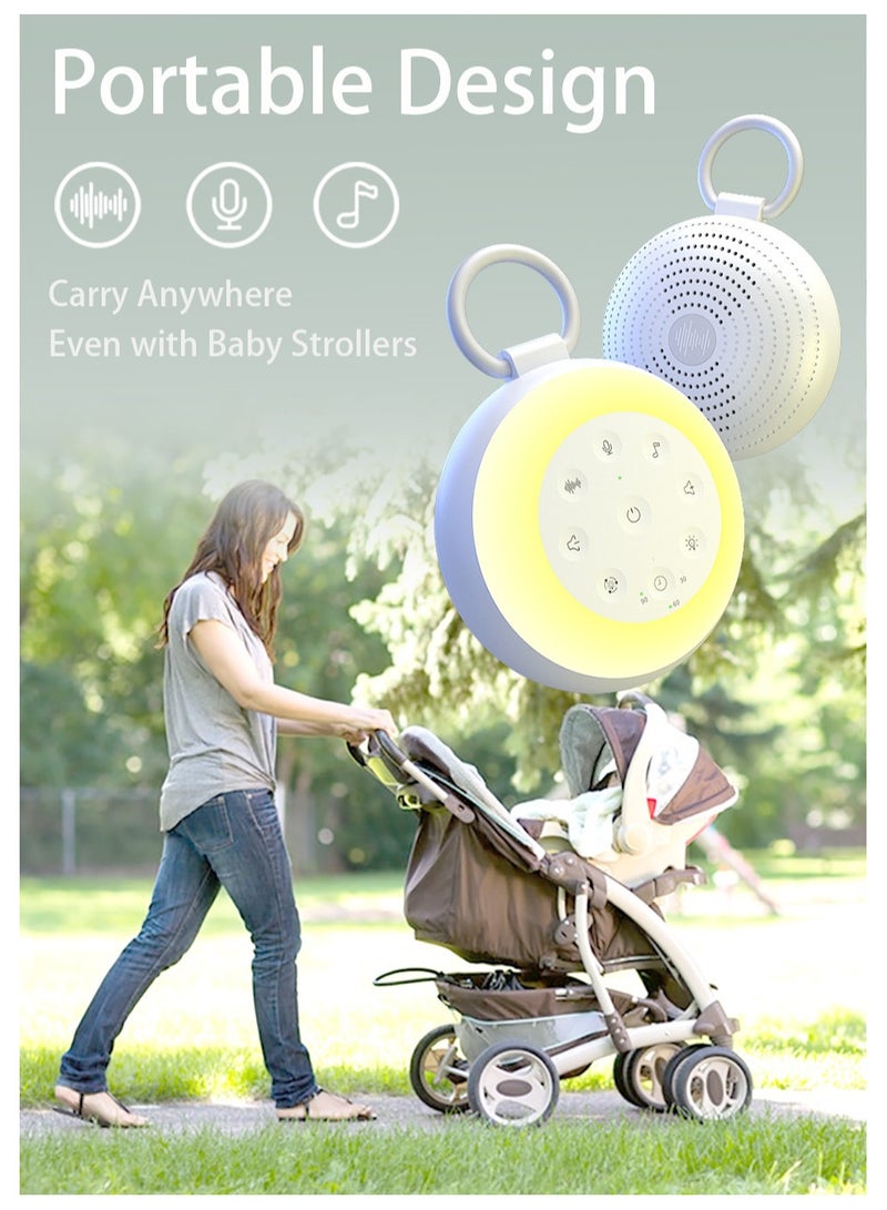 White Noise Sleep Monitor, Warm Light Night Light, Natural Sound Effects, Baby Soothing Device