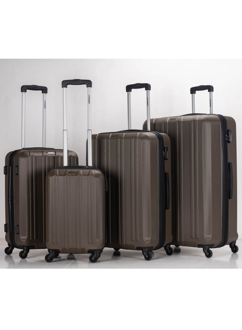 4 Pack Of Hardside Spinner Number Locked Luggage Trolley