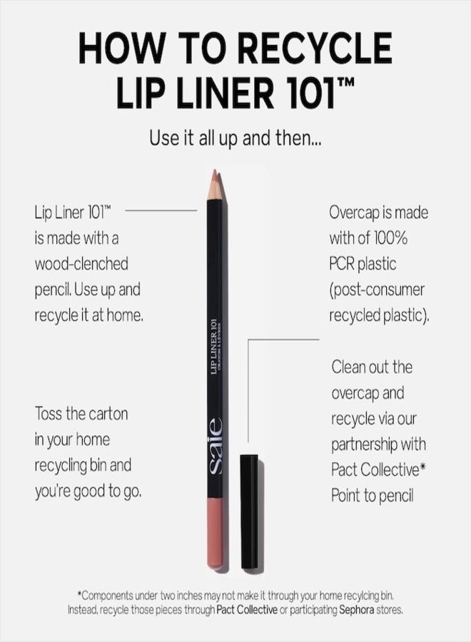 SAIE Lip Liner 101 - Nourishing & Defining Lip Pencil , Wink - nude pink 1.1g