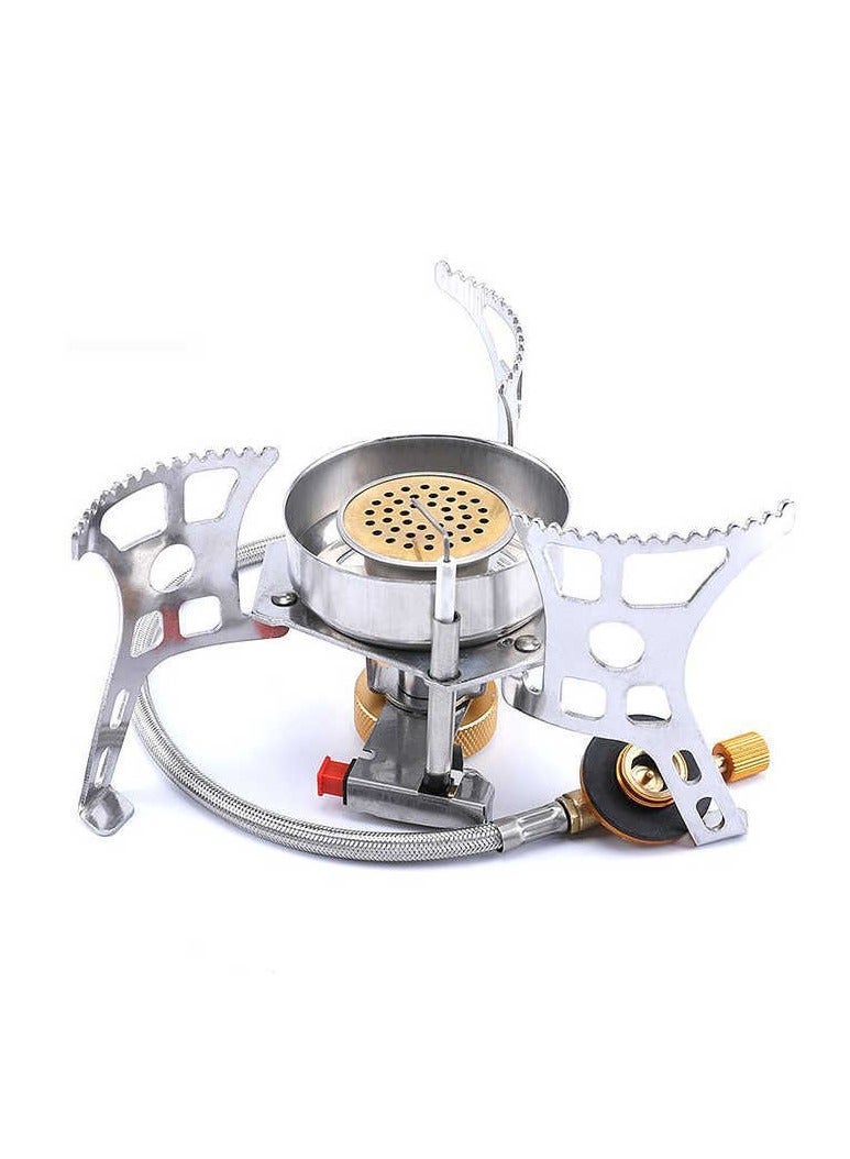 Portable Gas Stove Butane Burner - Lightweight Foldable Camping Stove with Electronic Ignition, Compact Travel Box for Hiking, Backpacking, Hunting, Outdoor Cooking