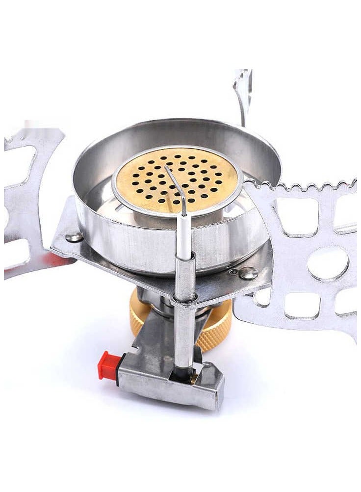 Portable Gas Stove Butane Burner - Lightweight Foldable Camping Stove with Electronic Ignition, Compact Travel Box for Hiking, Backpacking, Hunting, Outdoor Cooking