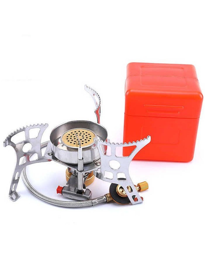 Portable Gas Stove Butane Burner - Lightweight Foldable Camping Stove with Electronic Ignition, Compact Travel Box for Hiking, Backpacking, Hunting, Outdoor Cooking