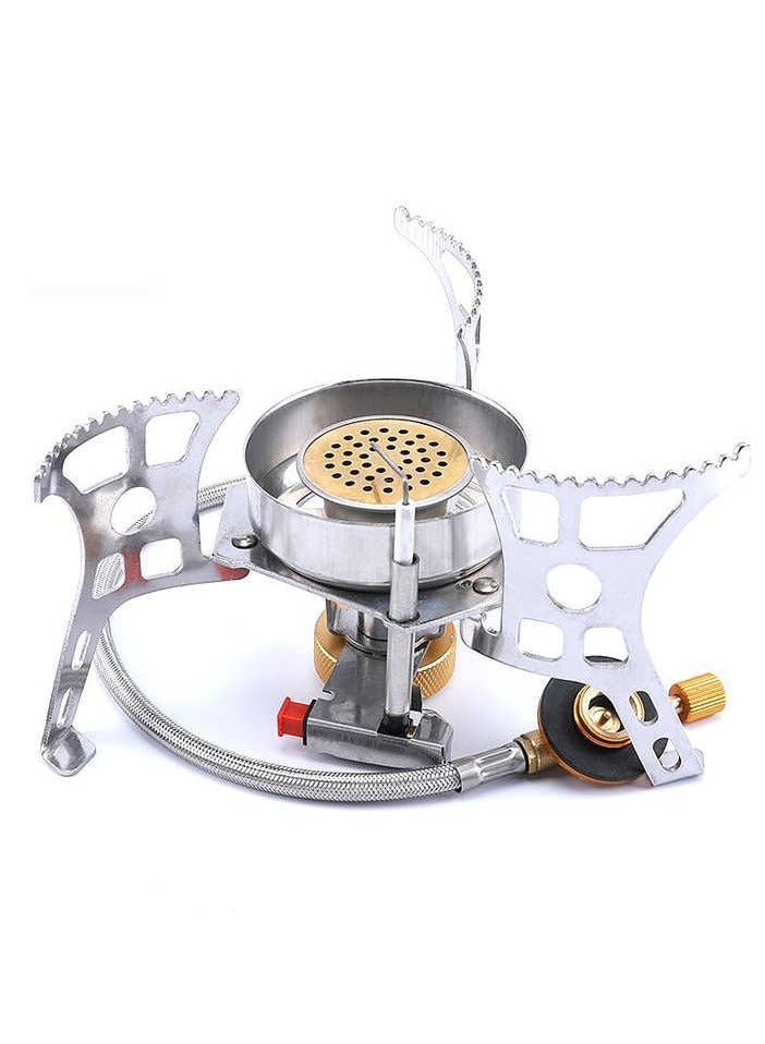 Portable Gas Stove Butane Burner - Lightweight Foldable Camping Stove with Electronic Ignition, Compact Travel Box for Hiking, Backpacking, Hunting, Outdoor Cooking