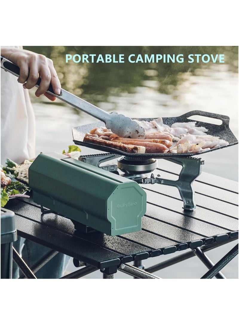 Portable Camping Stove Bottle Shaped with Built In Bottle Opener  Compact Outdoor Gas Burner for Hiking, Backpacking and Travel, Lightweight & Easy to Use