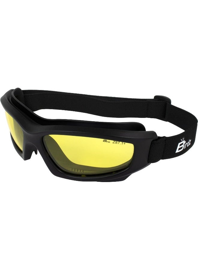 Flyer Sports Skydiving Construction Safety Goggles Anti-Fog Lens Rx Adapt (Yellow)