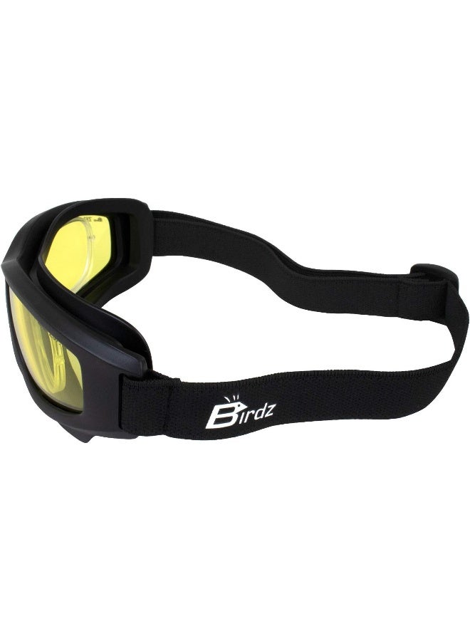 Flyer Sports Skydiving Construction Safety Goggles Anti-Fog Lens Rx Adapt (Yellow)