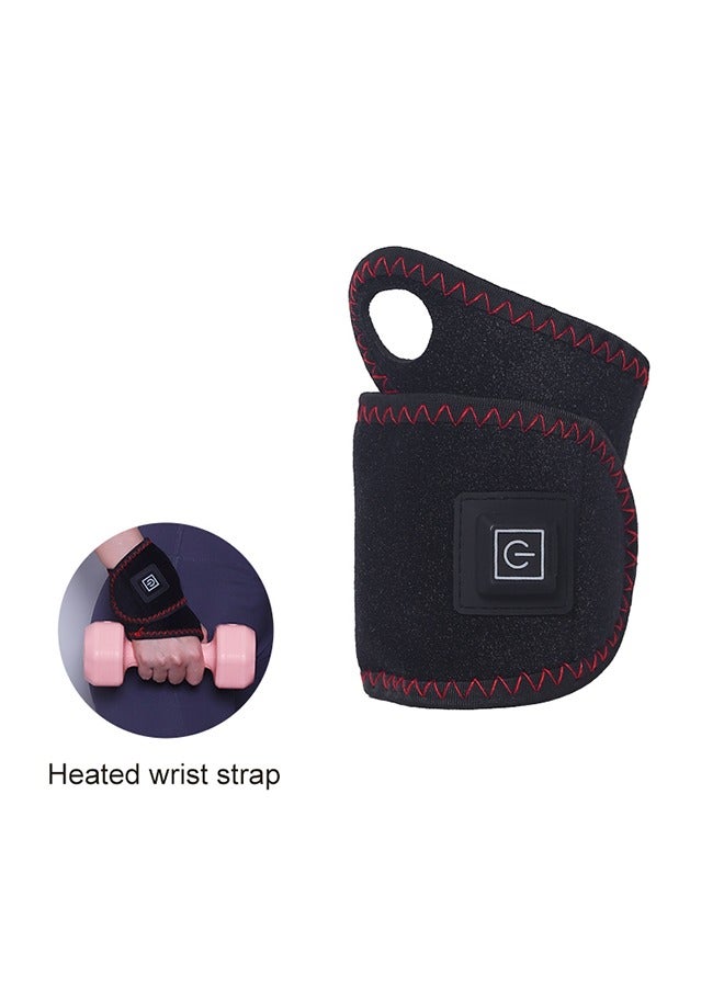 Heating Therapy Wrist Massager for Joint Pressure Relief, Electric Wrist Wrap with 3 Heat Levels, Type-C Rechargeable, Button Control for All Ages