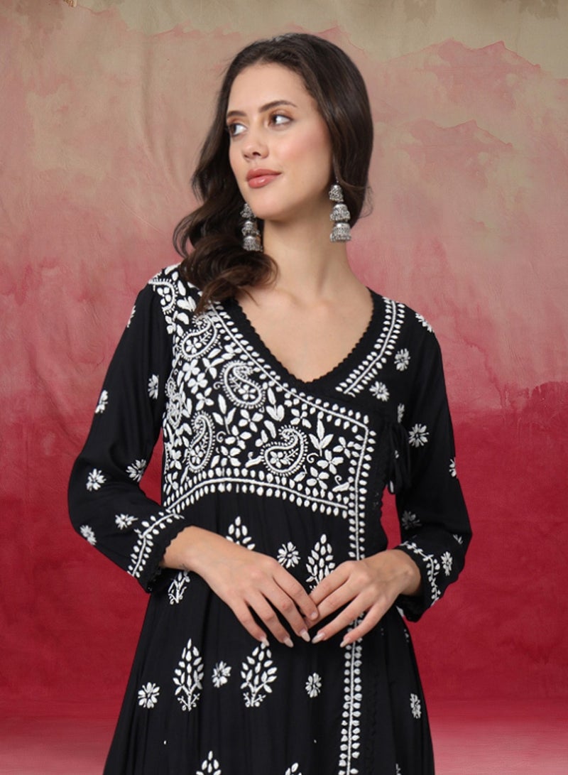 Women Hand Embroidered Chikankari Cotton Kurta-AL3890