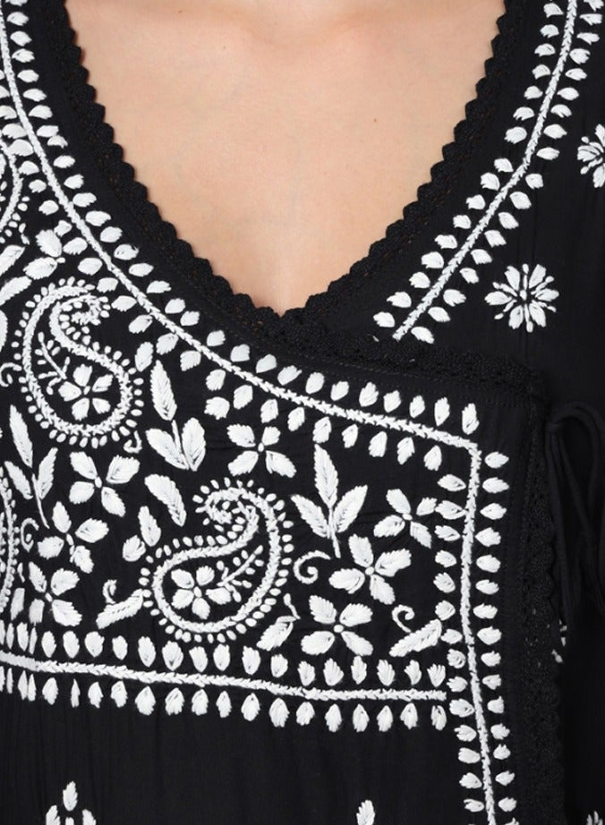 Women Hand Embroidered Chikankari Cotton Kurta-AL3890