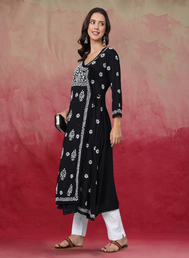 Women Hand Embroidered Chikankari Cotton Kurta-AL3890