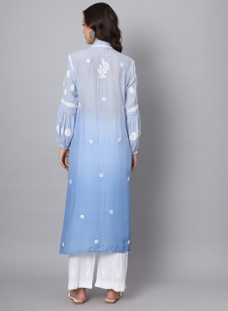 Women Hand Embroidered Chikankari Cotton Kurta-AL3888