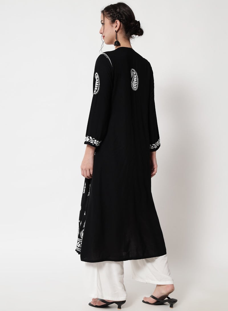 Women Hand Embroidered Chikankari Cotton Kurta-AL3549