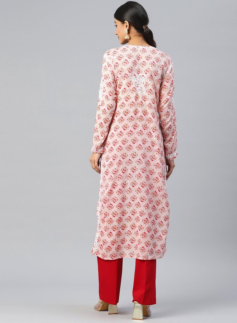 Women Hand Embroidered Chikankari Cotton Kurta-AL3649