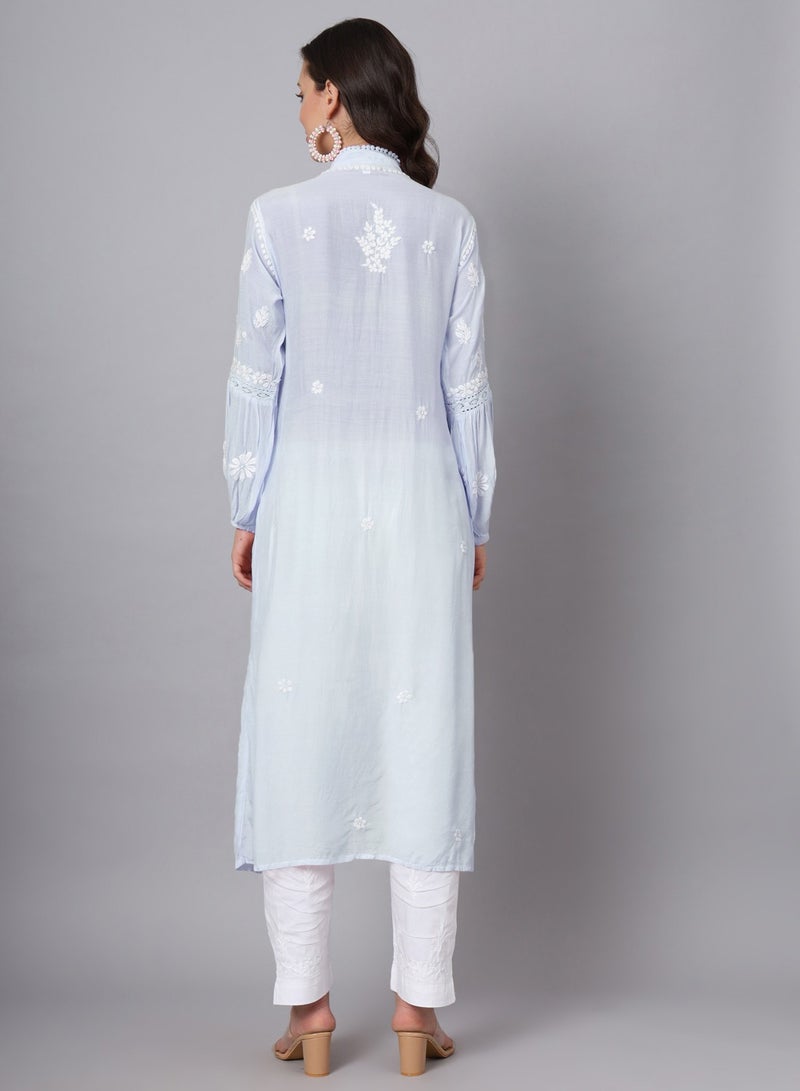 Women Hand Embroidered Chikankari Cotton Kurta-AL3888