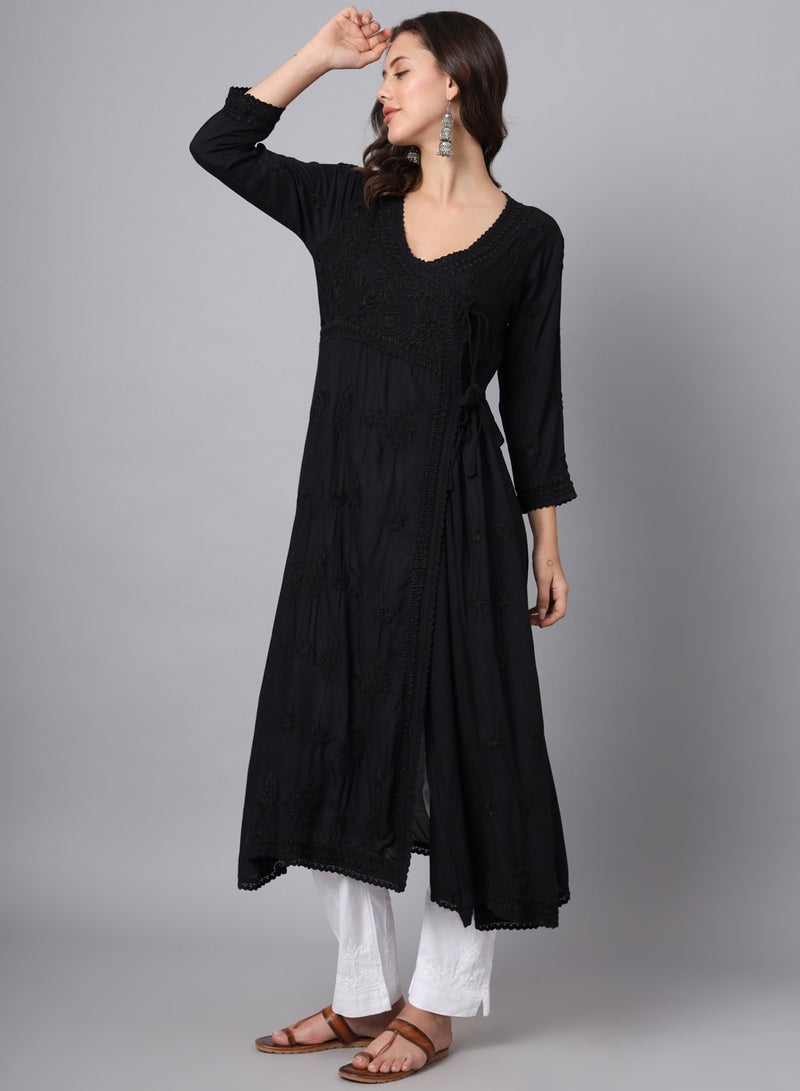 Women Hand Embroidered Chikankari Cotton Kurta-AL3890