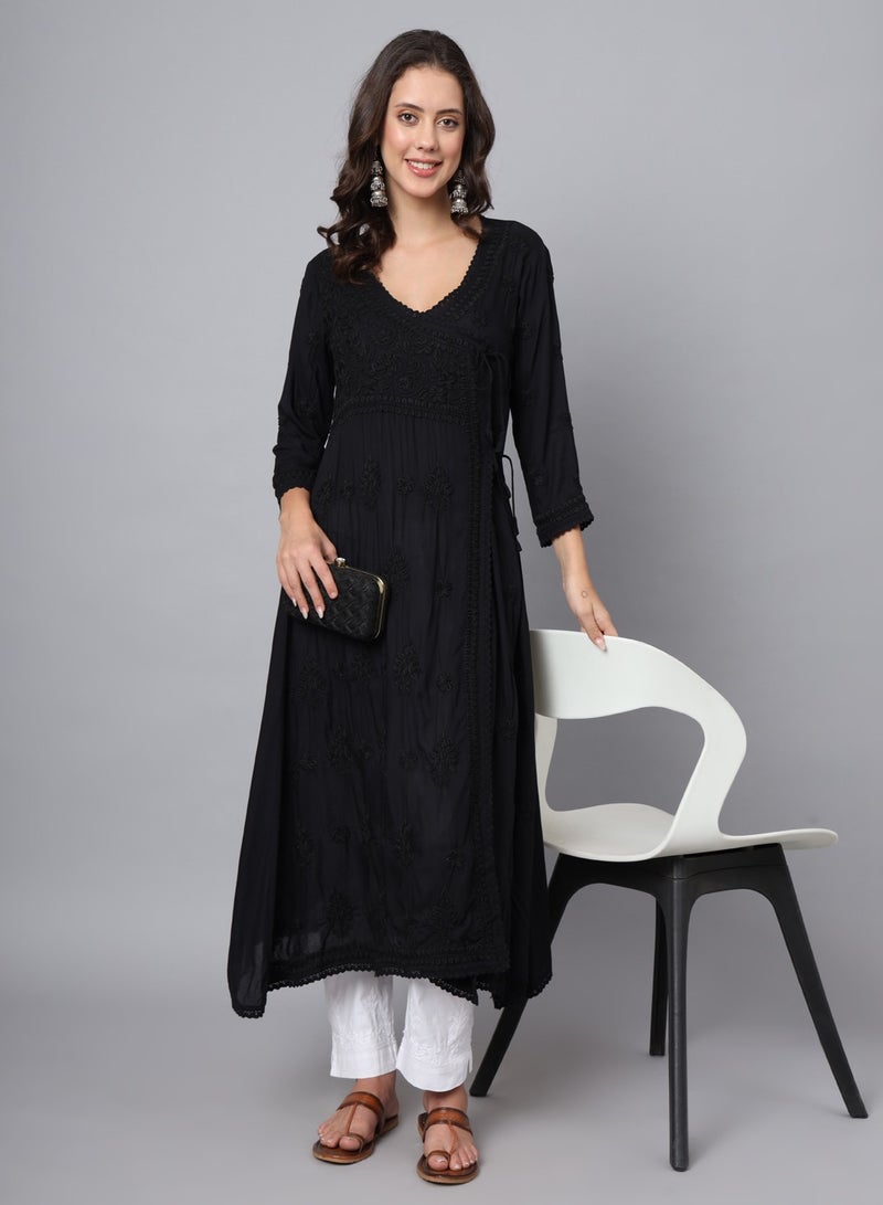 Women Hand Embroidered Chikankari Cotton Kurta-AL3890