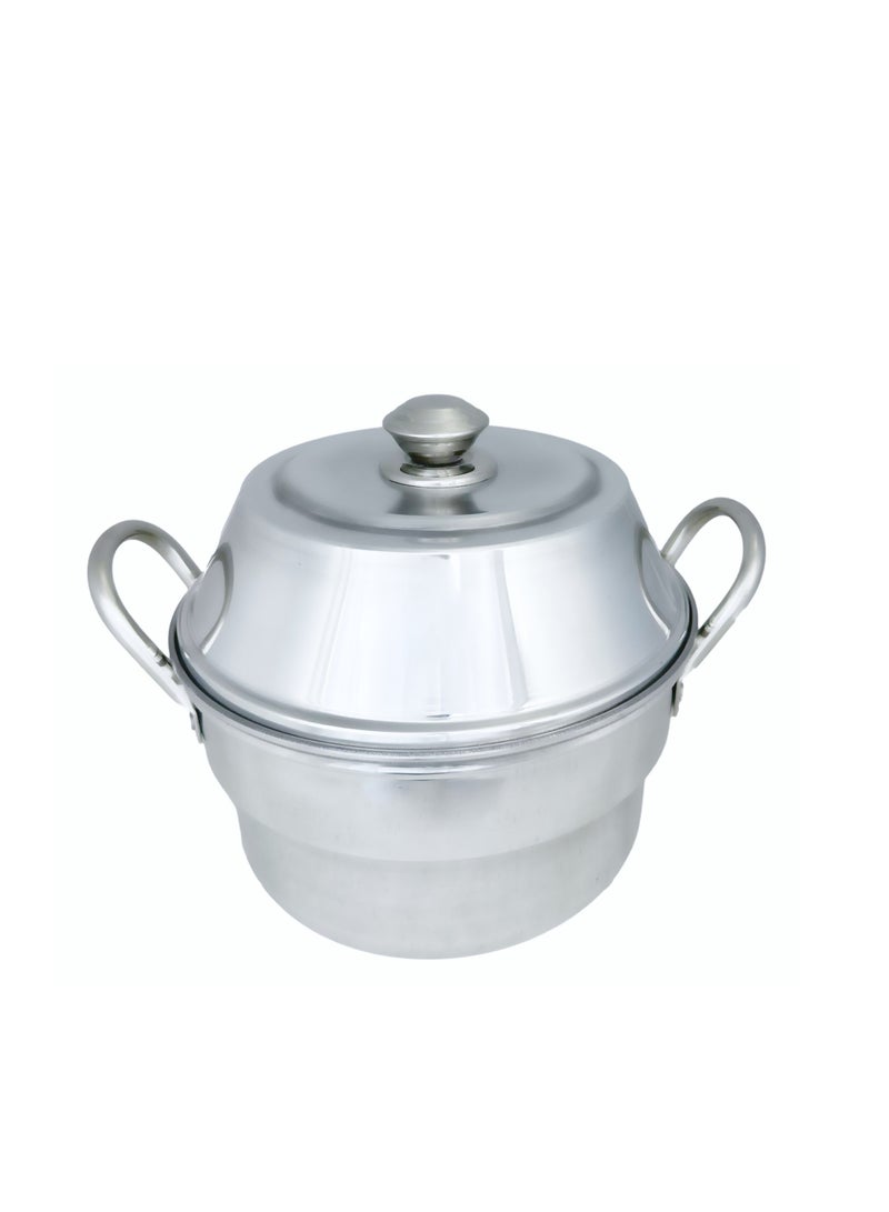 Idli Pot 9-Pit, Aluminium Ploished Pan, Silver