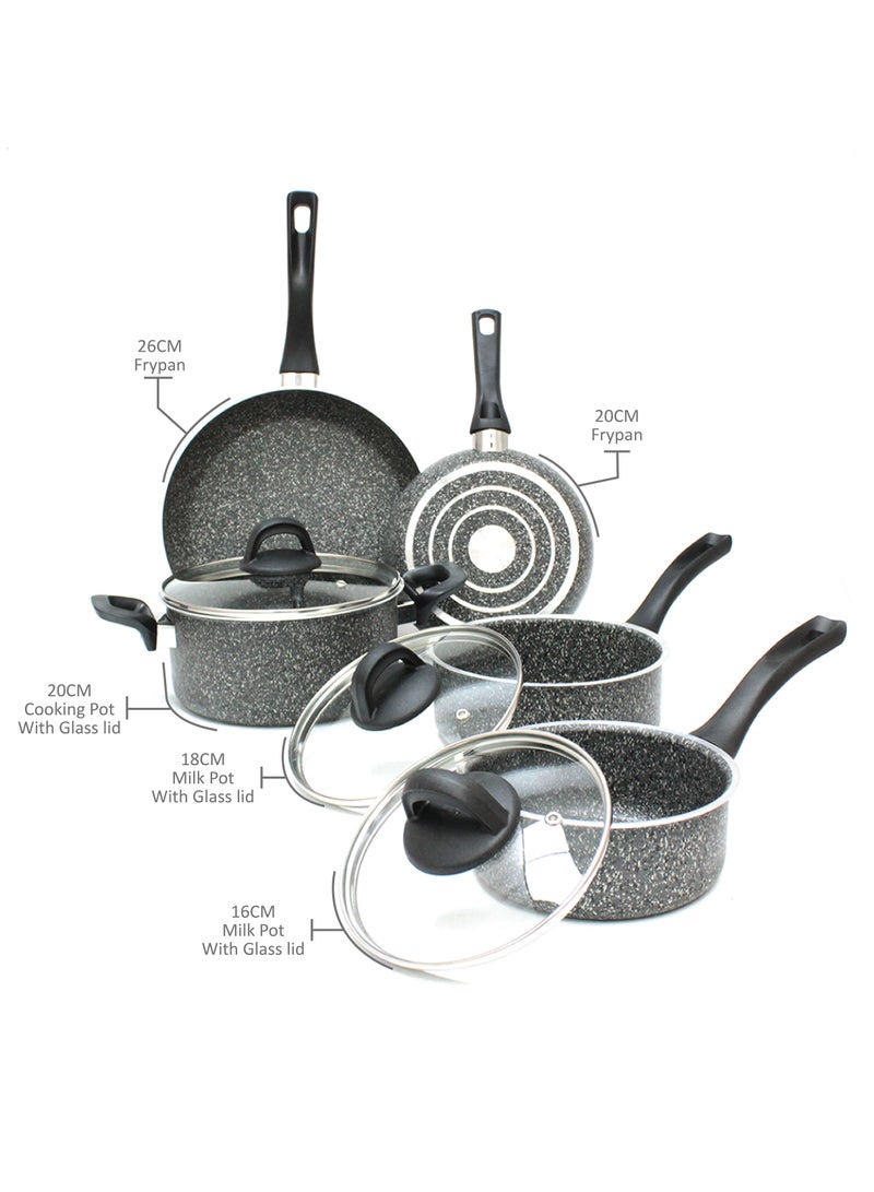 Granite 8-Piece Cookware Set Lavilla Prime Series Premium Quality Cookware, Made in Turkey