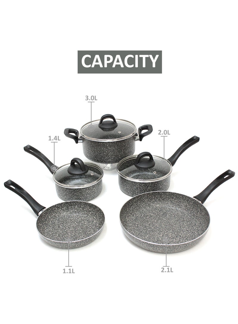 Granite 8-Piece Cookware Set Lavilla Prime Series Premium Quality Cookware, Made in Turkey